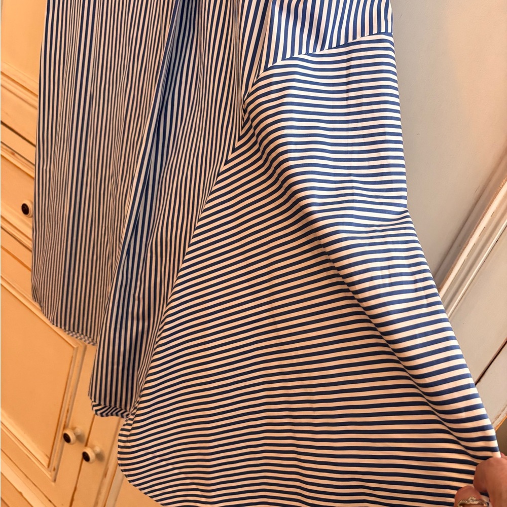 Akris Punto Blue and White Striped Midi Dress - Picture 12 of 13